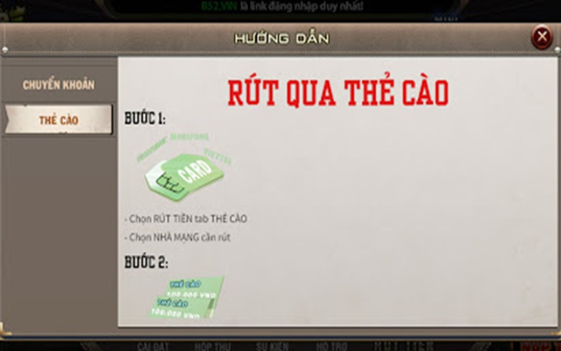 quy trinh rut tien b52 club